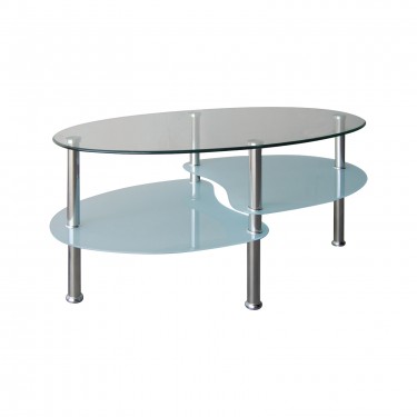 CORSICA Τραπεζάκι Σαλονιού Καθιστικού  Inox - Γυαλί 8/5mm  90x50x44cm [-Άσπρο-, -Γκρι-] [-Γυαλί-, -Μέταλλο-] ΕΜ9552