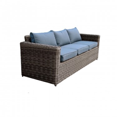 ARIZONA 3Θέσιος Καναπές Κήπου ALU, 4mm Half-Round Wicker Grey Brown, Μαξιλάρια Ανθρακί  195x77x73cm [-Καφέ-] [-Wicker-, -Αλουμίνιο-] Ε6734,3