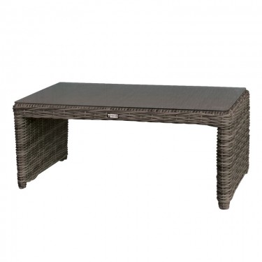 MONTANA Τραπεζάκι Σαλονιού Κήπου-Βεράντας ALU, Φ5mm Round Wicker Grey Brown  100x50 H.45cm [-Καφέ-] [-Wicker-, -Αλουμίνιο-] Ε656