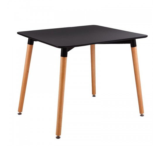 ART Τραπέζι Μαύρο MDF  80x80 H.73cm [-Φυσικό/Μαύρο-] [-Ξύλο-] Ε7087,2