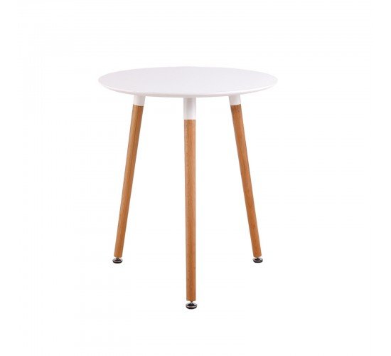 ART Τραπέζι Άσπρο MDF  Φ60 H.70cm [-Φυσικό/Άσπρο-] [-Ξύλο-] Ε7089,1