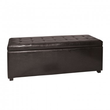 DENISE Σκαμπό Αποθηκευτικό - Ταμπουρέ, PU Σκούρο Καφέ  113x43x45cm [-Καφέ-] [-PU - PVC-] Ε7045,2