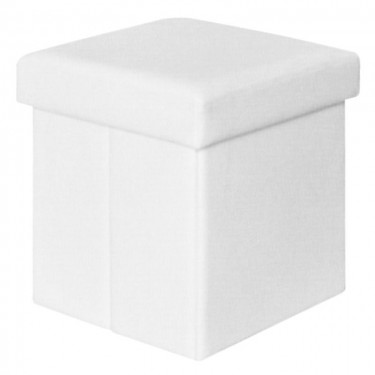 ORION Σκαμπό Αποθηκευτικό - Βοηθητικό, PU Άσπρο  38x38x38cm [-Άσπρο-] [-PU - PVC-] Ε7044,1