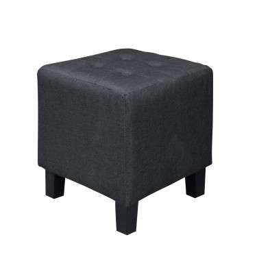 MEDEA Σκαμπό Βοηθητικό, Ύφασμα Μαύρο  37x37x42cm [-Μαύρο-] [-Ύφασμα-] Ε7042,1