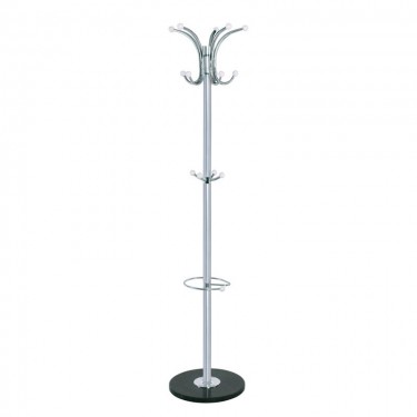 JASON Καλόγερος Περιστρεφόμενος, Μέταλλο Βαφή Ασημί, Βάση Μάρμαρο  Φ37cm H.170cm [-Γκρι-] [-Μάρμαρο - Τεχνομάρμαρο-, -Μέταλλο-] Ε722,1