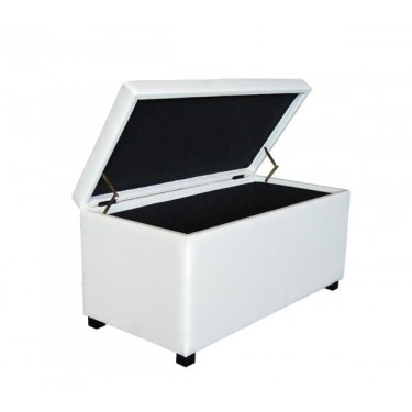 DENISE Σκαμπό με Αποθηκευτικό Χώρο - Ταμπουρέ, PU Εκρού  88x43x45cm [-Εκρού-] [-PU - PVC-] Ε7048,1