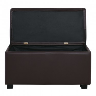 DENISE Σκαμπο με Αποθηκευτικό Χώρο - Ταμπουρέ, PU Σκούρο Καφέ  88x43x45cm [-Καφέ-] [-PU - PVC-] Ε7048,2