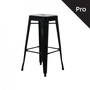 RELIX Σκαμπό Bar-Pro, Στοιβαζόμενο, Μέταλλο Βαφή Μαύρο  43x43 H.76cm [-Μαύρο-] [-Μέταλλο-] Ε5190,1