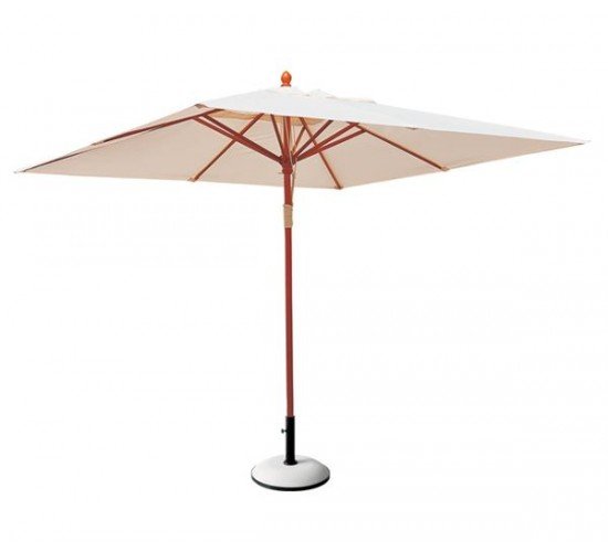 SOLEIL ομπρέλα (Χωρίς flaps) Ξύλο Kempass  Φ200cm [-Φυσικό/Εκρού-] [-Ξύλο/Ύφασμα-] Ε914