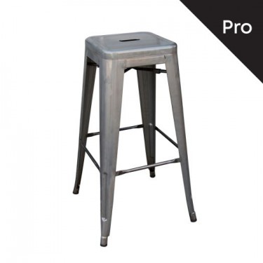 RELIX Σκαμπό Bar-Pro, Στοιβαζόμενο, Μέταλλο Βαφή Metal με Διακοσμητική Σκουριά  43x43 H.76cm [-Γκρι-] [-Μέταλλο-] Ε5190,6