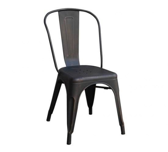 RELIX Καρέκλα, Μέταλλο Βαφή Antique Black Στοιβαζόμενη  45x51x85cm [-Μαύρο-] [-Μέταλλο-] Ε5191,10