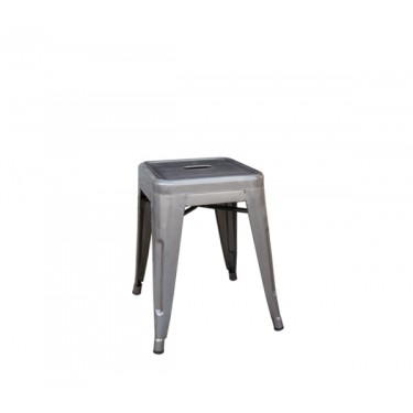 RELIX Σκαμπό-Pro, Στοιβαζόμενο, Μέταλλο Βαφή Metal με Διακοσμητική Σκουριά  39x39x45cm [-Γκρι-] [-Μέταλλο-] Ε5195,6