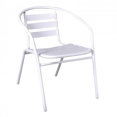FUNKY Πολυθρόνα Μέταλλο - Αλουμίνιο Βαφή Άσπρο  54x60x73cm [-Άσπρο-] [-Αλουμίνιο-, -Μέταλλο-] Ε242,1