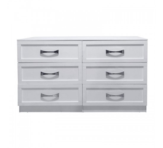 LIFE Συρταριέρα με 6 Συρτάρια, Απόχρωση Άσπρο  120x40x76cm [-Άσπρο-] [-MDF - Κόντρα Πλακέ - Καπλαμάς - Νοβοπάν-] ΕΜ364,1