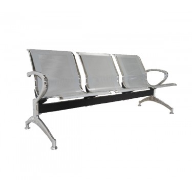 Κάθισμα Αναμονής - Υποδοχής 3 Θέσεων, Μέταλλο Χρώμιο Mesh Γκρι  181x58x77cm [-Γκρι-, -Χρώμιο - Inox-] [-Μέταλλο-] Ε503,01