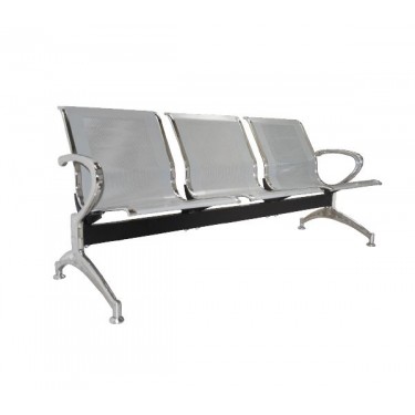 Κάθισμα Αναμονής - Υποδοχής 3 Θέσεων, Μέταλλο Χρώμιο Mesh Γκρι  181x58x77cm [-Γκρι-, -Χρώμιο - Inox-] [-Μέταλλο-] Ε503,01