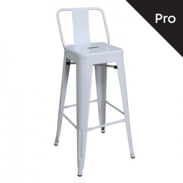 RELIX Σκαμπό Bar-Pro με Πλάτη, Μέταλλο Βαφή  Άσπρο  43x43x76/100cm [-Άσπρο-] [-Μέταλλο-] Ε5199