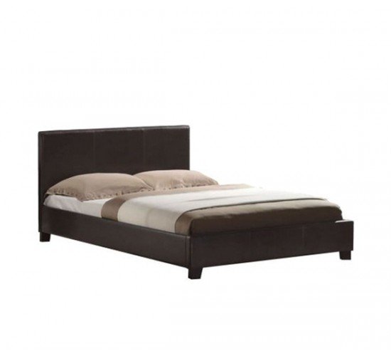 WILTON Κρεβάτι Διπλό, για Στρώμα 150x200cm, PU Σκούρο Καφέ  159x213x89cm [-Καφέ Σκούρο-] [-PU - PVC - Bonded Leather-] Ε8055
