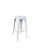 RELIX Σκαμπό Bar Στοιβαζόμενο, Μέταλλο Βαφή Antique White  43x43 H.76cm [-Άσπρο-] [-Μέταλλο-] Ε5190,12
