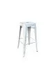 RELIX Σκαμπό Bar Στοιβαζόμενο, Μέταλλο Βαφή Antique White  43x43 H.76cm [-Άσπρο-] [-Μέταλλο-] Ε5190,12