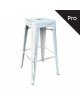 RELIX Σκαμπό Bar Στοιβαζόμενο, Μέταλλο Βαφή Antique White  43x43 H.76cm [-Άσπρο-] [-Μέταλλο-] Ε5190,12