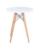 ART Wood Tραπέζι, Πόδια Οξιά Φυσικό, Επιφάνεια MDF Άσπρο  Φ60cm H.70cm [-Φυσικό/Άσπρο-] [-Ξύλο-] Ε7082,1