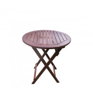 EASY Τραπέζι Πτυσσόμενο Ξύλο Acacia  Φ60cm H.70cm [-Καρυδί-] [-Ξύλο-] Ε20091,9