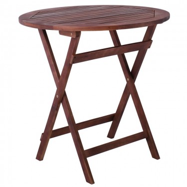 EASY Τραπέζι Πτυσσόμενο Ξύλο Acacia  Φ60cm H.70cm [-Καρυδί-] [-Ξύλο-] Ε20091,9