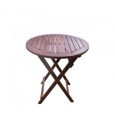 EASY Τραπέζι Πτυσσόμενο Ξύλο Acacia  Φ70cm H.70cm [-Καρυδί-] [-Ξύλο-] Ε20084,9