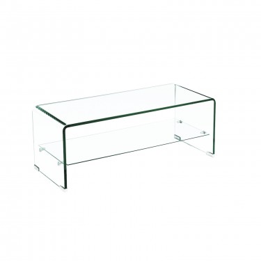 GLASSER Τραπεζάκι Σαλονιού Καθιστικού  Ράφι 12/8mm  100x50x43cm [-Διάφανο-] [-Γυαλί-] ΕΜ731