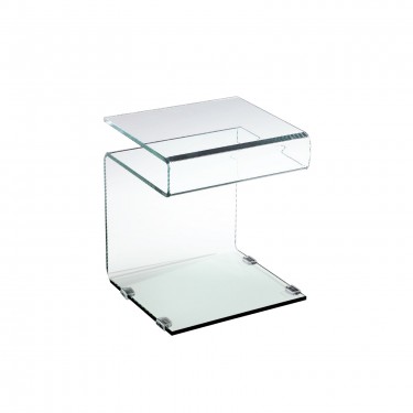 GLASSER Τραπεζάκι Βοηθητικό Διάφανο Γυαλί 12mm  42x38x48cm [-Διάφανο-] [-Γυαλί-] ΕΜ735