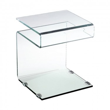 GLASSER Τραπεζάκι Βοηθητικό Διάφανο Γυαλί 12mm  42x38x48cm [-Διάφανο-] [-Γυαλί-] ΕΜ735