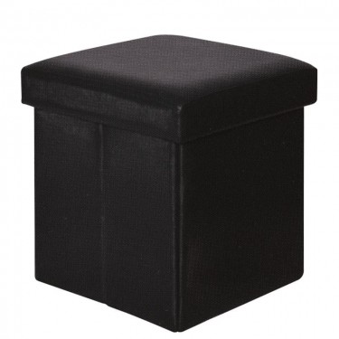 ORION Σκαμπό Αποθηκευτικό - Βοηθητικό, PU Μαύρο  38x38x38cm [-Μαύρο-] [-PU - PVC-] Ε7044,3
