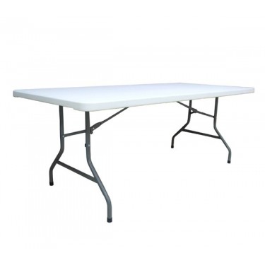 BLOW Τραπέζι Συνεδρίου - Catering Πτυσσόμενο, Μέταλλο Γκρι, HDPE Άσπρο 45mm  198x90x74cm [-Άσπρο-, -Γκρι-] [-PP - PC - ABS-, -Μέταλλο-] ΕΟ178