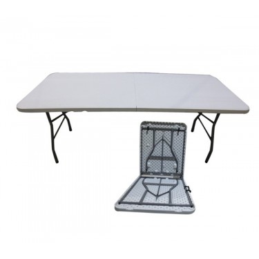 BLOW Τραπέζι  Συνεδρίου - Catering Πτυσσόμενο (Βαλίτσα), Μέταλλο Γκρι, HDPE Άσπρο 35mm  180x74x74cm [-Άσπρο-, -Γκρι-] [-PP - PC - ABS-, -Μέταλλο-] ΕΟ179