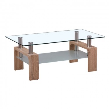 CAMERON Τραπεζάκι Σαλονιού Καθιστικού, Απόχρωση Sonoma  110x60x45cm [-Φυσικό-] [-MDF - Κόντρα Πλακέ - Καπλαμάς - Νοβοπάν-, -Γυαλί-] ΕΜ950,4