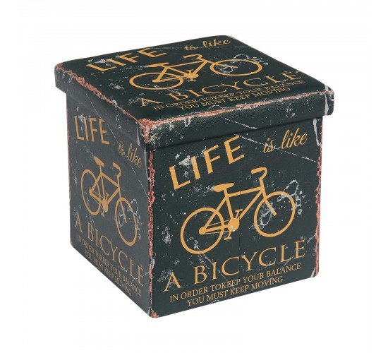 ORION Σκαμπό Αποθηκευτικό - Βοηθητικό, PU Deco Bike  38x38x38cm [-Πολύχρωμο (Παραστάσεις)-] [-PU - PVC - Bonded Leather-] Ε7044,4