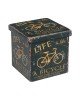 ORION Σκαμπό Αποθηκευτικό - Βοηθητικό, PU Deco Bike  38x38x38cm [-Πολύχρωμο (Παραστάσεις)-] [-PU - PVC - Bonded Leather-] Ε7044,4
