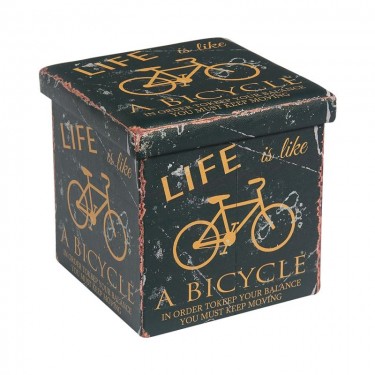 ORION Σκαμπό Αποθηκευτικό - Βοηθητικό, PU Deco Bike  38x38x38cm [-Κίτρινο-, -Μαύρο-] [-PU - PVC-] Ε7044,4