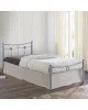 DUGAN Κρεβάτι Μονό, για Στρώμα 90x200cm, Μέταλλο Βαφή Silver  96x205x83cm [-Silver-] [-Μέταλλο-] Ε8068,1