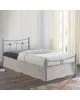 DUGAN Κρεβάτι Μονό, για Στρώμα 90x200cm, Μέταλλο Βαφή Silver  96x205x83cm [-Silver-] [-Μέταλλο-] Ε8068,1
