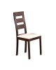 MILLER Καρέκλα Οξυά Σκούρο Καρυδί, PVC Εκρού  45x52x97cm [-Wenge/Εκρού-] [-Ξύλο/PVC - PU-] Ε782