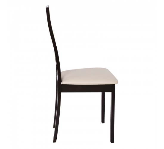 MILLER Καρέκλα Οξυά Σκούρο Καρυδί, PVC Εκρού  45x52x97cm [-Wenge/Εκρού-] [-Ξύλο/PVC - PU-] Ε782