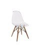 ART Wood Καρέκλα Τραπεζαρίας - Κουζίνας, Πόδια Οξιά, Κάθισμα PET Clear  45x48x81cm [-Φυσικό/Clear-] [-Ξύλο/PP - PC - ABS-] ΕΜ123
