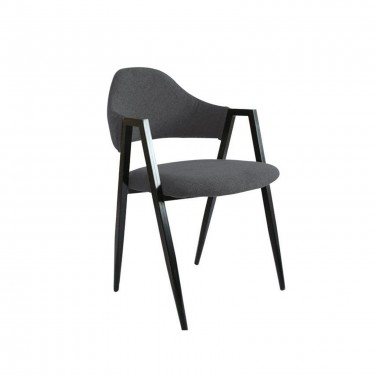 DELTA Πολυθρόνα Μέταλλο Βαφή Μαύρο, Ύφασμα Γκρι  50x55x80cm [-Γκρι-, -Μαύρο-] [-Μέταλλο-, -Ύφασμα-] ΕΜ130,1