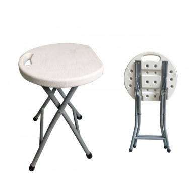 BLOW Σκαμπό Βοηθητικό - Πτυσσόμενο, Μέταλλο Βαφή Γκρι, HDPE Άσπρο  33x30x45cm [-Άσπρο-, -Γκρι-] [-PP - PC - ABS-, -Μέταλλο-] ΕΟ189