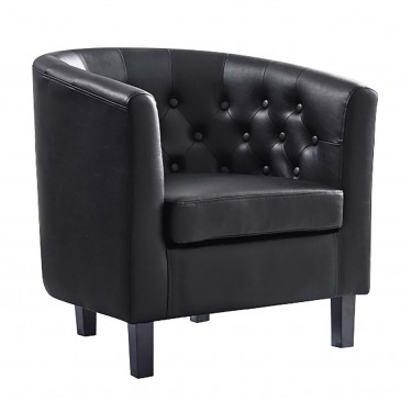 BOGA Button Πολυθρόνα Σαλονιού Καθιστικού, Pvc Μαύρο  76x69x75cm [-Μαύρο-] [-PU - PVC-] Ε7129,1