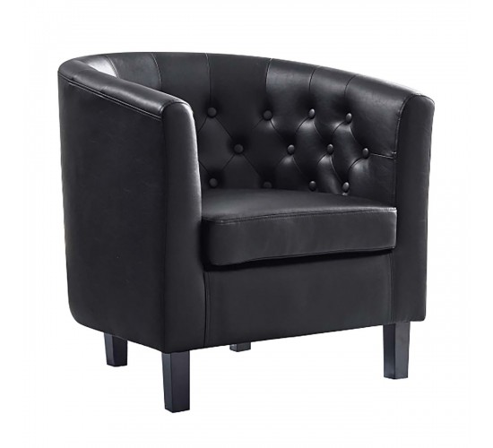 BOGA Button Πολυθρόνα Σαλονιού Καθιστικού, Pvc Μαύρο  76x69x78cm [-Μαύρο-] [-PU - PVC-] Ε7129,1