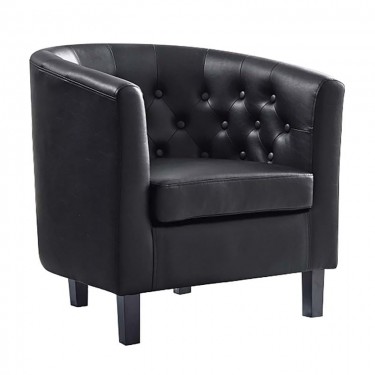 BOGA Button Πολυθρόνα Σαλονιού Καθιστικού, Pvc Μαύρο  76x69x75cm [-Μαύρο-] [-PU - PVC-] Ε7129,1