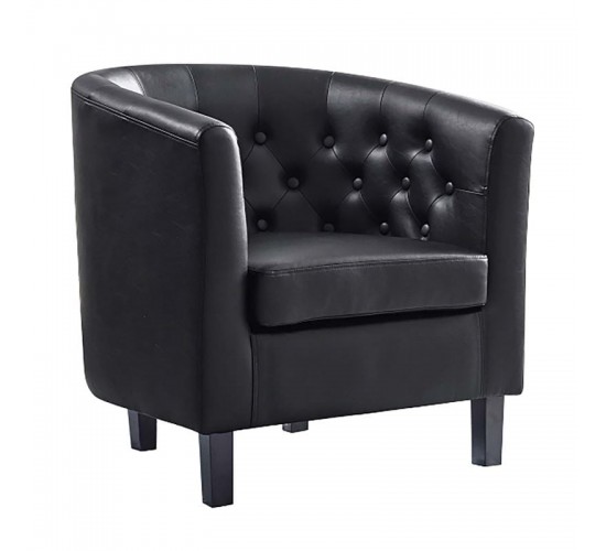 BOGA Button Πολυθρόνα Σαλονιού Καθιστικού, Pvc Μαύρο  76x69x78cm [-Μαύρο-] [-PU - PVC-] Ε7129,1